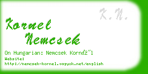 kornel nemcsek business card